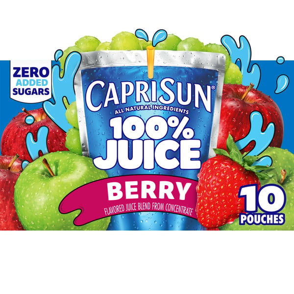 Juice & Nectars Capri Sun Berry Naturally Flavored Kids Juice Blend Drink Pouches hero