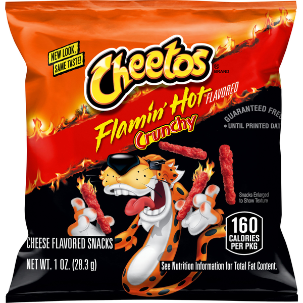 Chips & Pretzels Cheetos Cheese Flavored Snacks, Flamin Hot Flavored, Crunchy hero