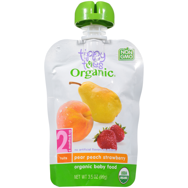 Baby Food & Formula Tippy Toes Pear Peach Strawberry Organic Baby Food hero