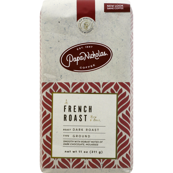 Coffee PapaNicholas Coffee Coffee, Ground, Dark Roast, French Roast hero