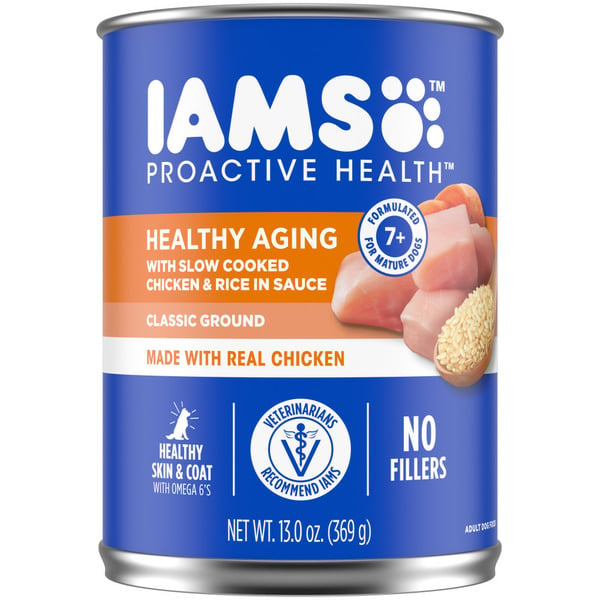 Wet Dog Food IAMS Healthy Aging Wet Dog Food Classic Ground with Slow Cooked Chicken & Rice hero