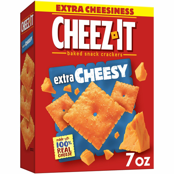 Pantry Cheez-It Cheese Crackers, Baked Snack Crackers, Extra Cheesy hero