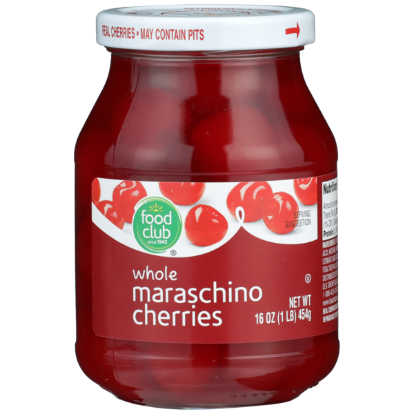 Ice Cream Toppings Food Club Whole Maraschino Cherries hero