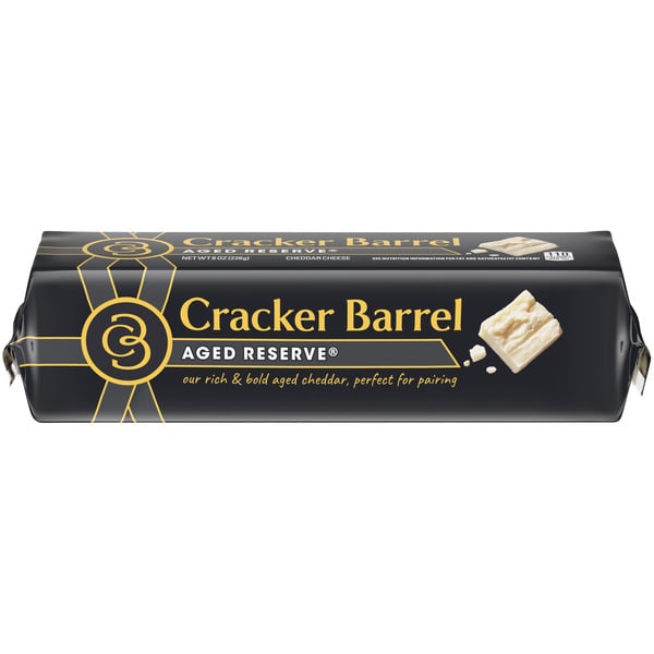 Packaged Cheese Cracker Barrel Aged Reserve White Cheddar Cheese, oz Block hero