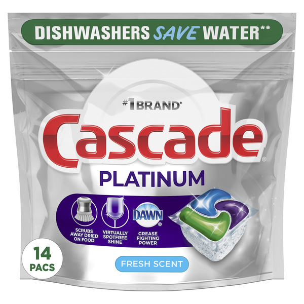 Dish Detergents Cascade Platinum Dishwasher Detergent Pods, Fresh hero