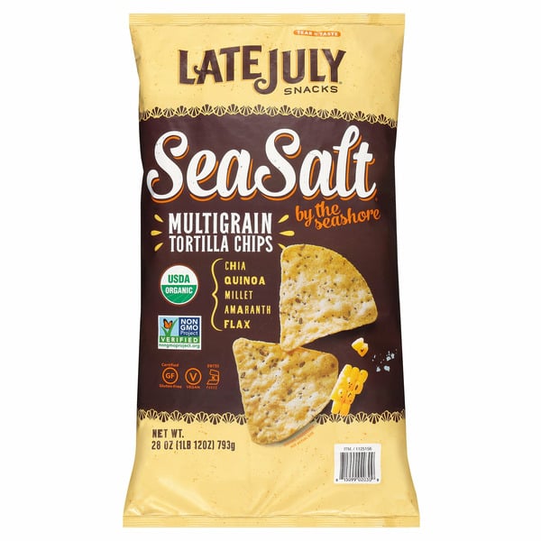 Chips & Pretzels Late July Organic Sea Salt Multigrain Tortilla Chip, 28 oz hero