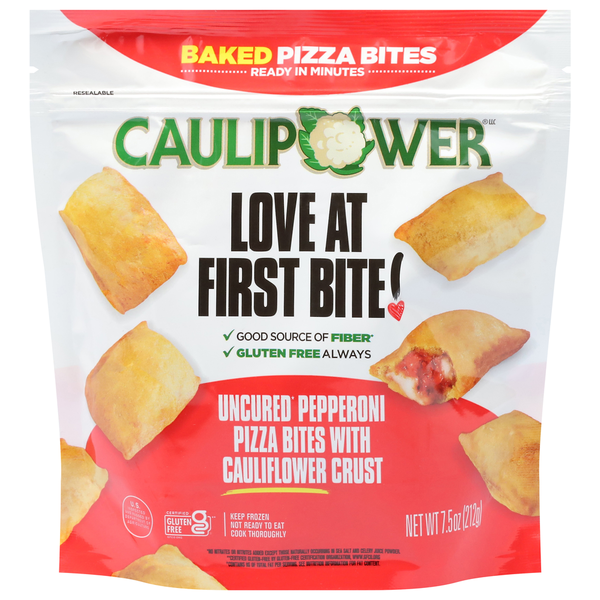 Caulipower Pizza Bites, with Cauliflower Crust, Pepperoni, Uncured, Baked hero