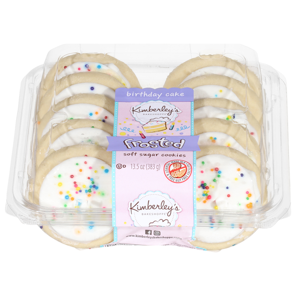 Bakery Desserts Kimberley's Bakeshoppe Sugar Cookies, Soft, Frosted, Birthday Cake hero