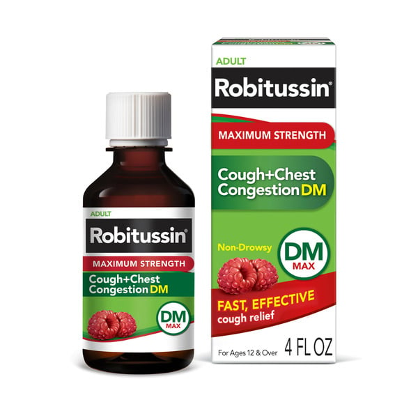 Cold, Flu & Allergy Robitussin Adult DM Max Maximum Strength Liquid Cough Suppressant/Expectorant hero