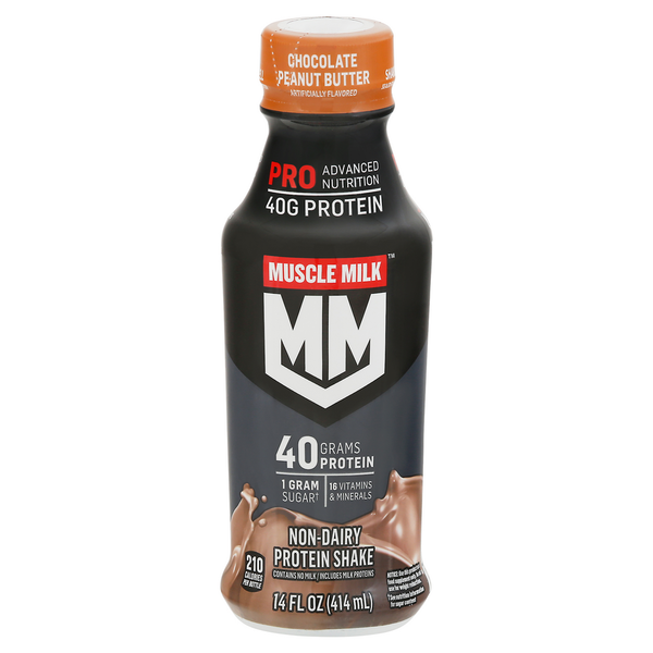 Protein & Meal Replacements MUSCLE MILK Protein Shake, Non-Dairy, Chocolate Peanut Butter hero