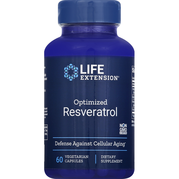 Vitamins & Minerals Life Extension Resveratrol, Optimized, Vegetarian Capsules hero