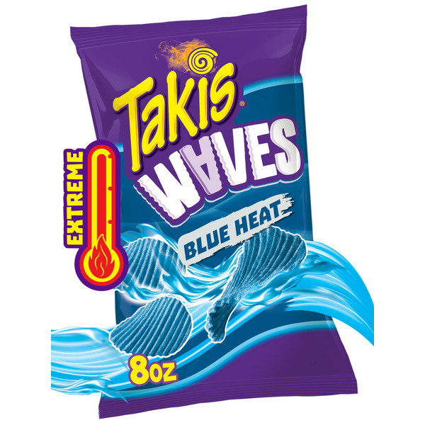 Takis Waves Blue Heat Wavy Potato Chips Bag hero