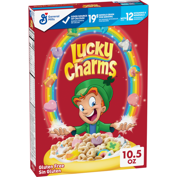 Cereal Lucky Charms Gluten Free Cereal with Marshmallows, Kids Breakfast Cereal hero