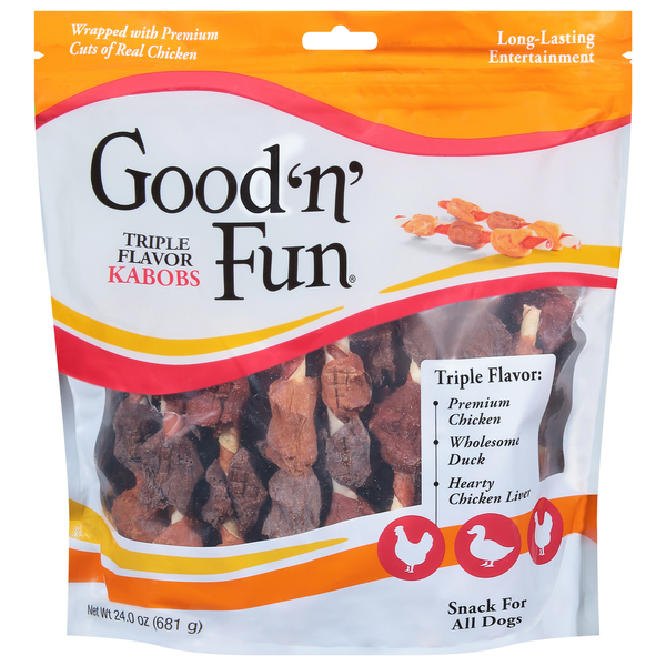 Dog Food & Care Good 'n' Fun Snack for All Dogs, Triple Flavor Kabobs hero