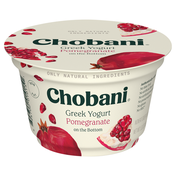 Yogurt Chobani Yogurt, Greek, Nonfat, Pomegranate on the Bottom hero