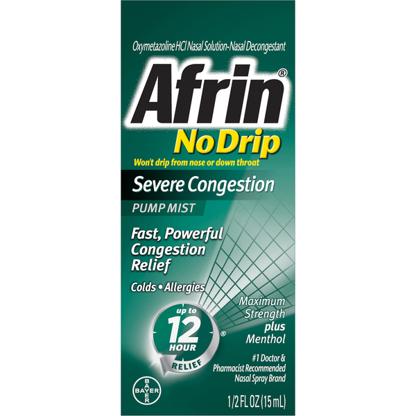 Cough & Cold Medicine Afrin Severe Congestion, Maximum Strength, Plus Menthol, Pump Mist hero