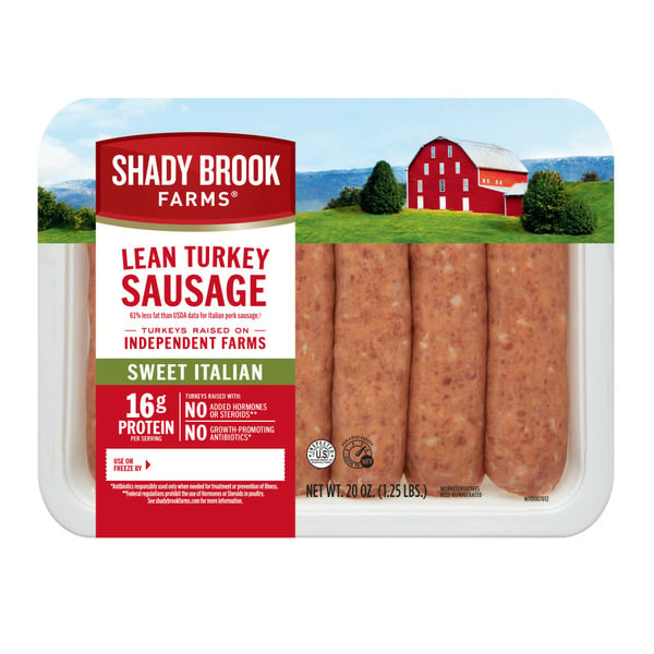 Hot Dogs, Bacon & Sausage Shady Brook Farms® Sweet Italian Turkey Sausage 6 Count Tray hero