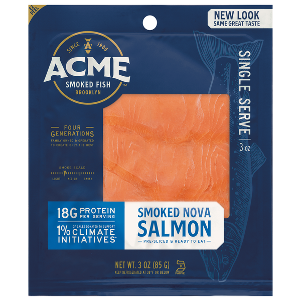 Packaged Seafood Acme 3 oz. Nova Smoked Salmon hero