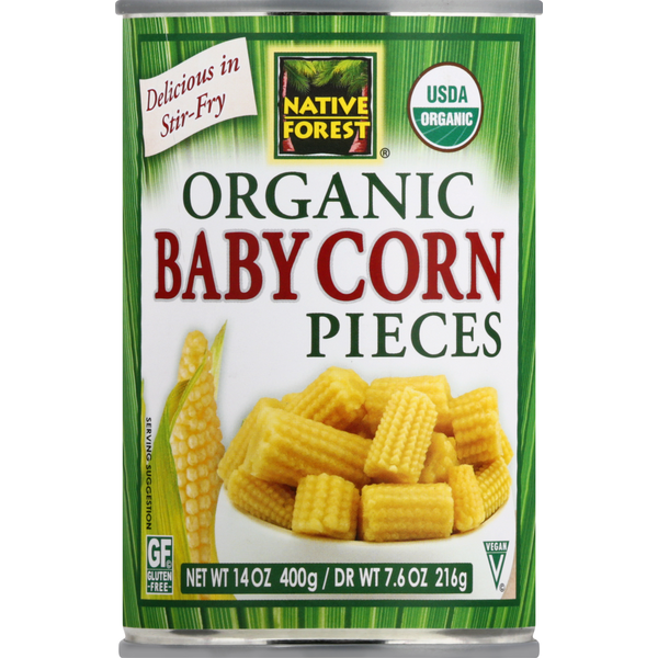 Canned & Jarred Vegetables Native Forest Baby Corn Pieces, Organic hero