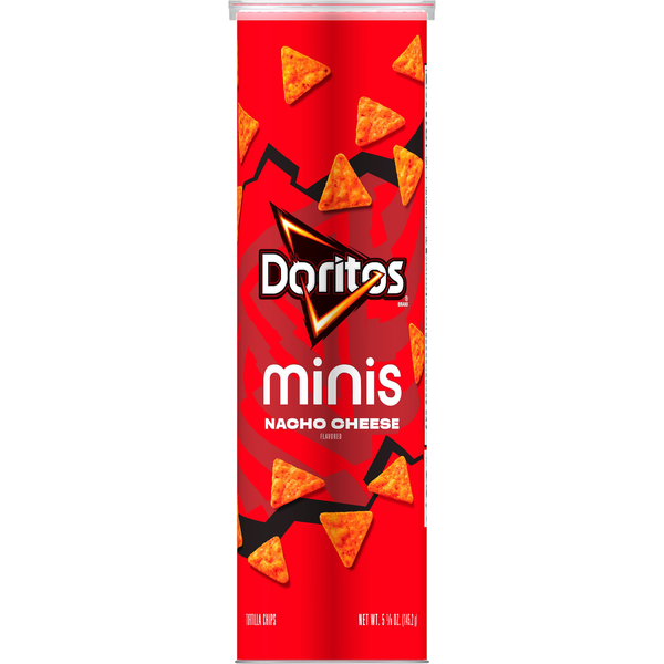 Doritos Tortilla Chips, Nacho Cheese Flavored, Minis hero