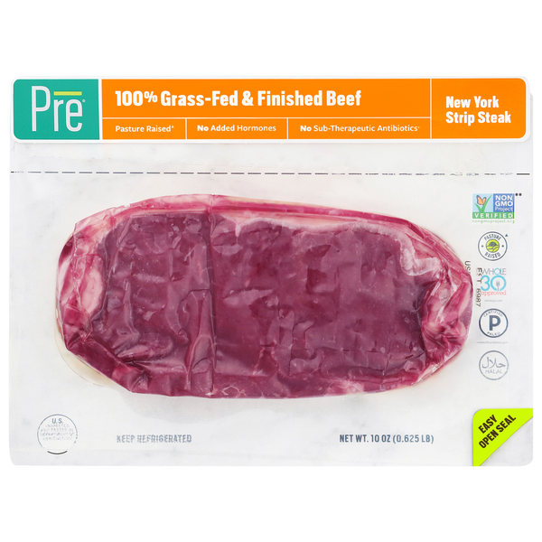 Meat Counter Pre New York Strip Steak- 100% Grass Fed Fresh Beef hero