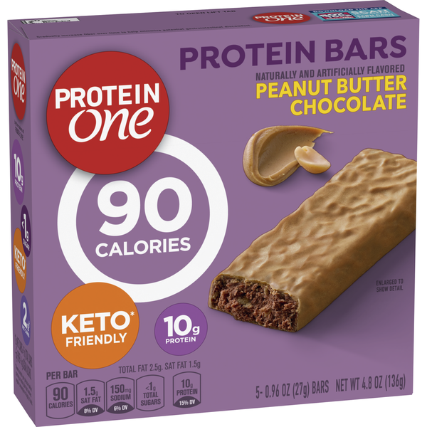 Butter Protein One 90 Calorie Peanut Butter Chocolate Fudge Keto Friendly Protein Bars hero