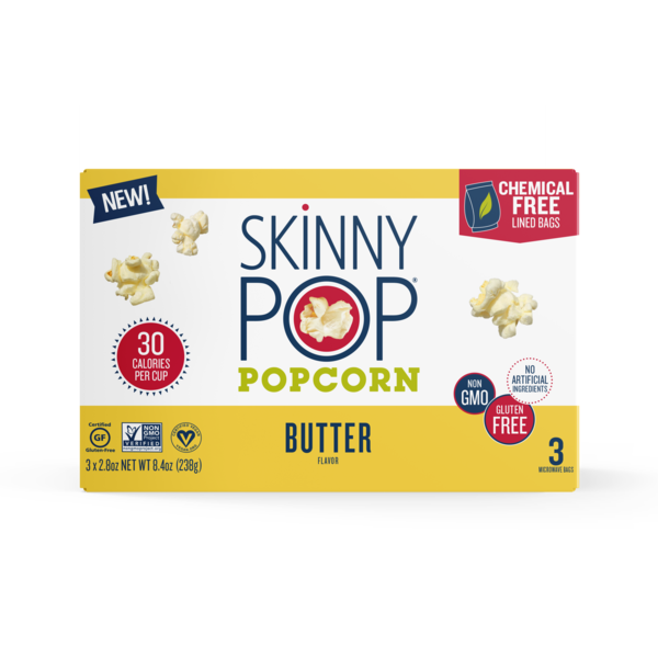 Popcorn & Jerky SkinnyPop Microwave Popcorn, Butter hero