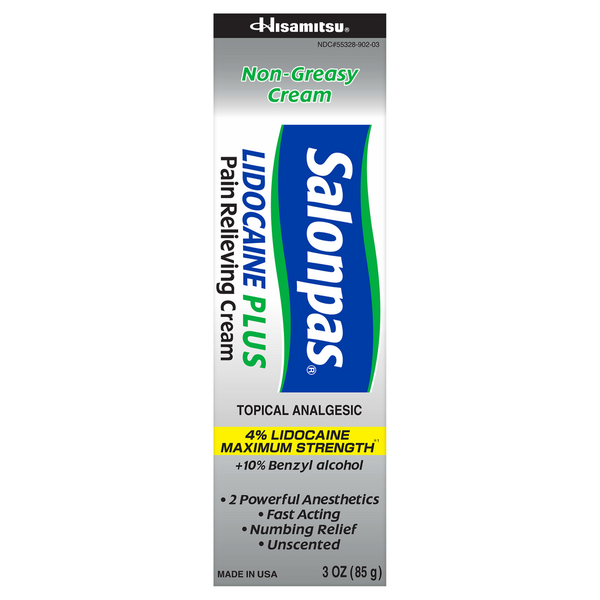 Hand Care Salonpas Pain Relieving Cream, Lidocaine Plus hero