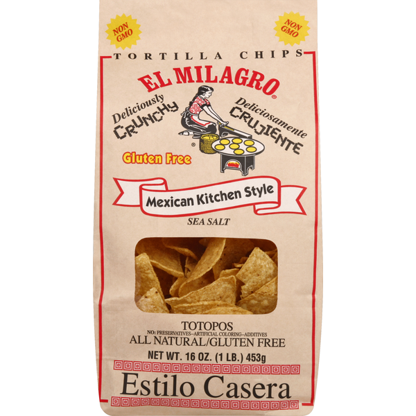 Chips & Pretzels El Milagro Tortilla Chips, Sea Salt, Mexican Kitchen Style hero