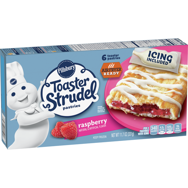 Frozen Breakfast Pillsbury Raspberry Toaster Strudel Pastries hero