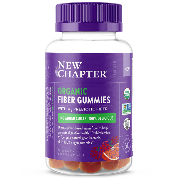 Vitamins & Supplements New Chapter Organic Fiber Gummies, Citrus-Berry, up to 8g of Prebiotic Fiber hero