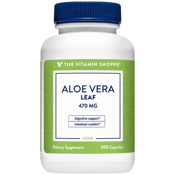 Herbs A-E The Vitamin Shoppe Aloe Vera Leaf - 470 MG (300 Capsules) hero