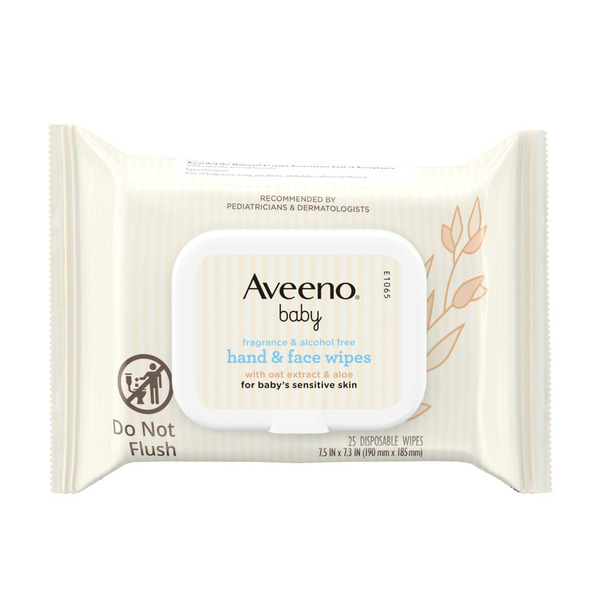 Baby Bath & Body Care Aveeno Hand & Face Cleansing Wipes, Oat Extract, Fragrance Free hero