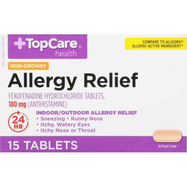 Cold, Flu & Allergy TopCare Allergy Relief, Non-Drowsy, 180 mg, Tablets hero