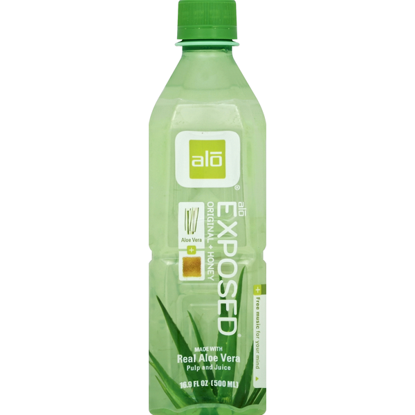 Refrigerated ALO Pulp and Juice, Original Aloe Vera + Honey, Exposed hero