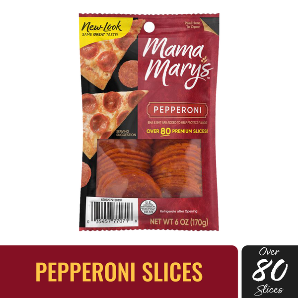 Marinades & Meat Preparation Mama Mary's Pepperoni, 6 OZ Pack hero