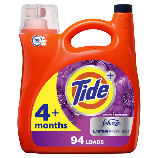 Tide Plus Febreze Freshness Spring & Renewal HE Turbo Clean Liquid Laundry Detergent hero