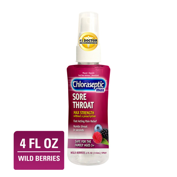 Chloraseptic Sore Throat Spray Max Strength Wild Berries hero