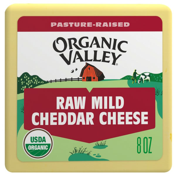 Packaged Cheese Organic Valley Raw Mild Organic Cheddar Cheese Block hero