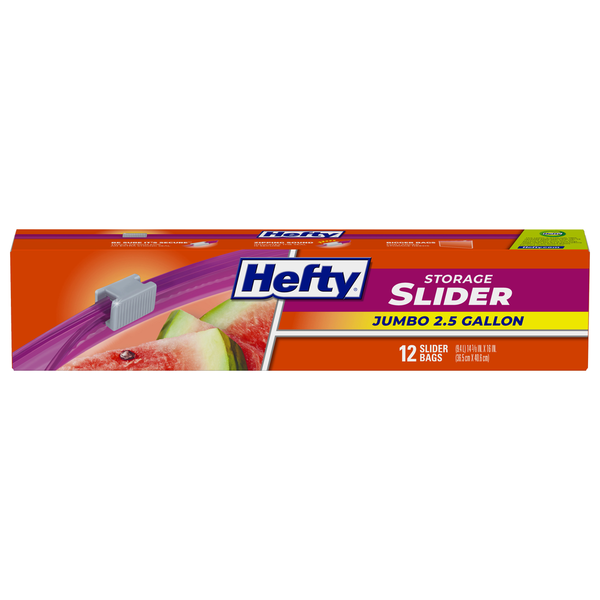 Food Storage Hefty Jumbo Slider Storage Bags hero