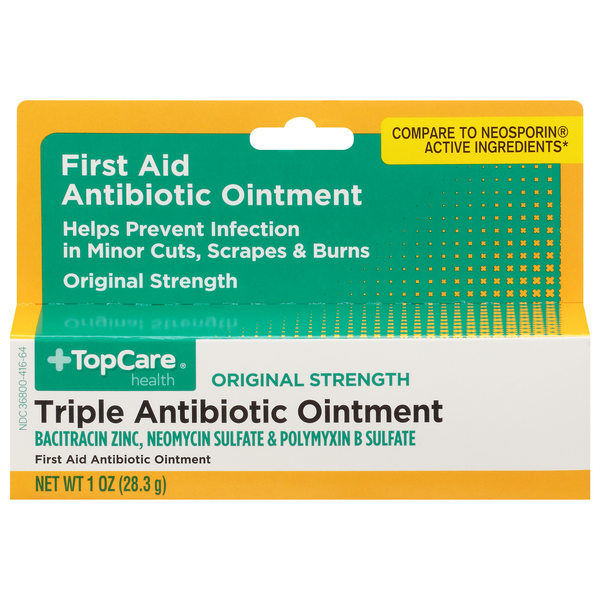 First Aid TopCare Ointment, Triple Antibiotic, Original Strength hero