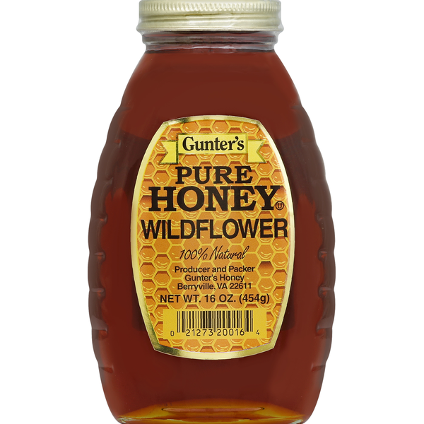 Honeys, Syrups & Nectars Gunter's Honey, Pure, Wildflower hero