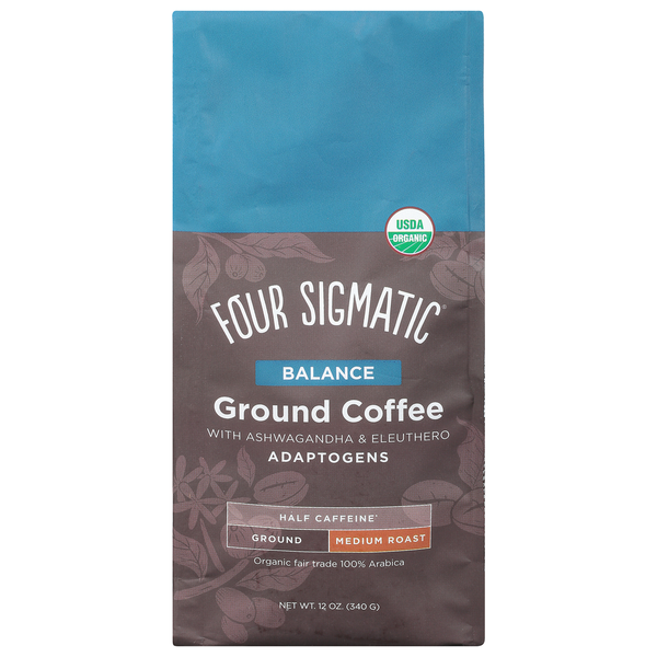 Vitamins & Supplements Four Sigmatic Coffee, Ground, Medium Roast, Adaptogens, Balance hero