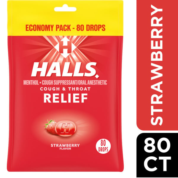 Cold, Flu & Allergy Halls Strawberry Cough Drops hero