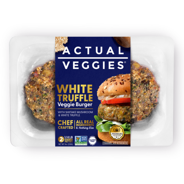 Refrigerated Meat Alternatives Actual Veggies White Truffle Veggie Burger hero