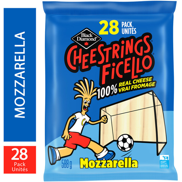 Packaged Cheese Black Diamond Cheestrings Ficello Mozzarella Cheese hero