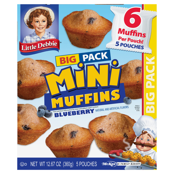 Little Debbie Muffins, Blueberry, Mini, Big Pack hero