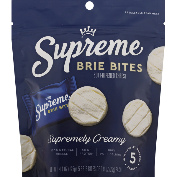 Specialty Cheeses Supreme Star Brie Bites, Soft-Ripened Cheese, Supremely Creamy hero