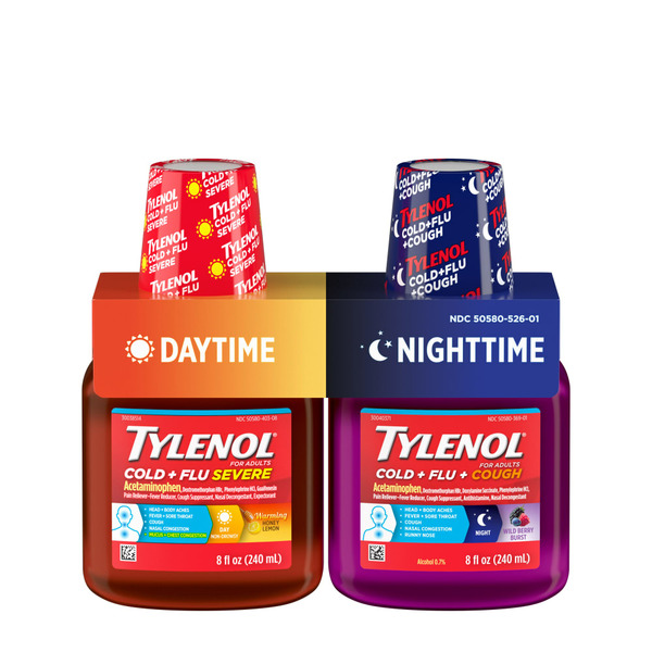 TYLENOL + Flu Severe Day/Night Liquid Medicine hero