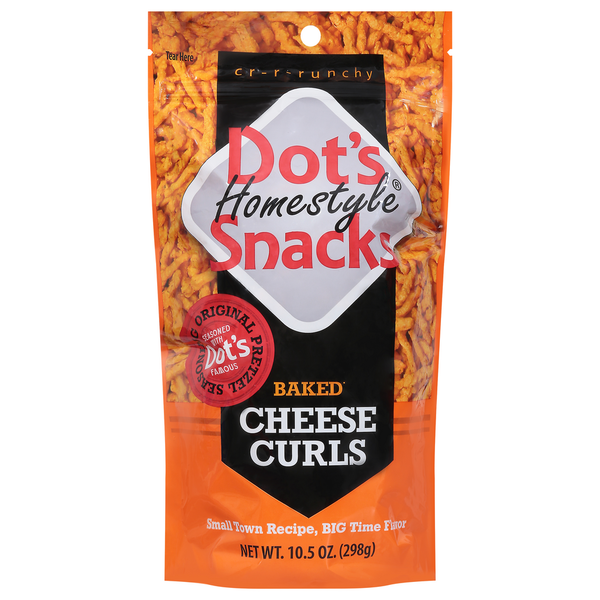 Chips & Pretzels Dot's Homestyle Pretzels Cheese Curls, Baked hero